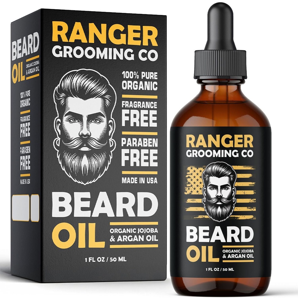L'huile de rose Leven pour les hommes et le softener 100% pur naturel pour les hommes, les moustaches et la peau hydratée 1 oz par Ranger Grooming Co