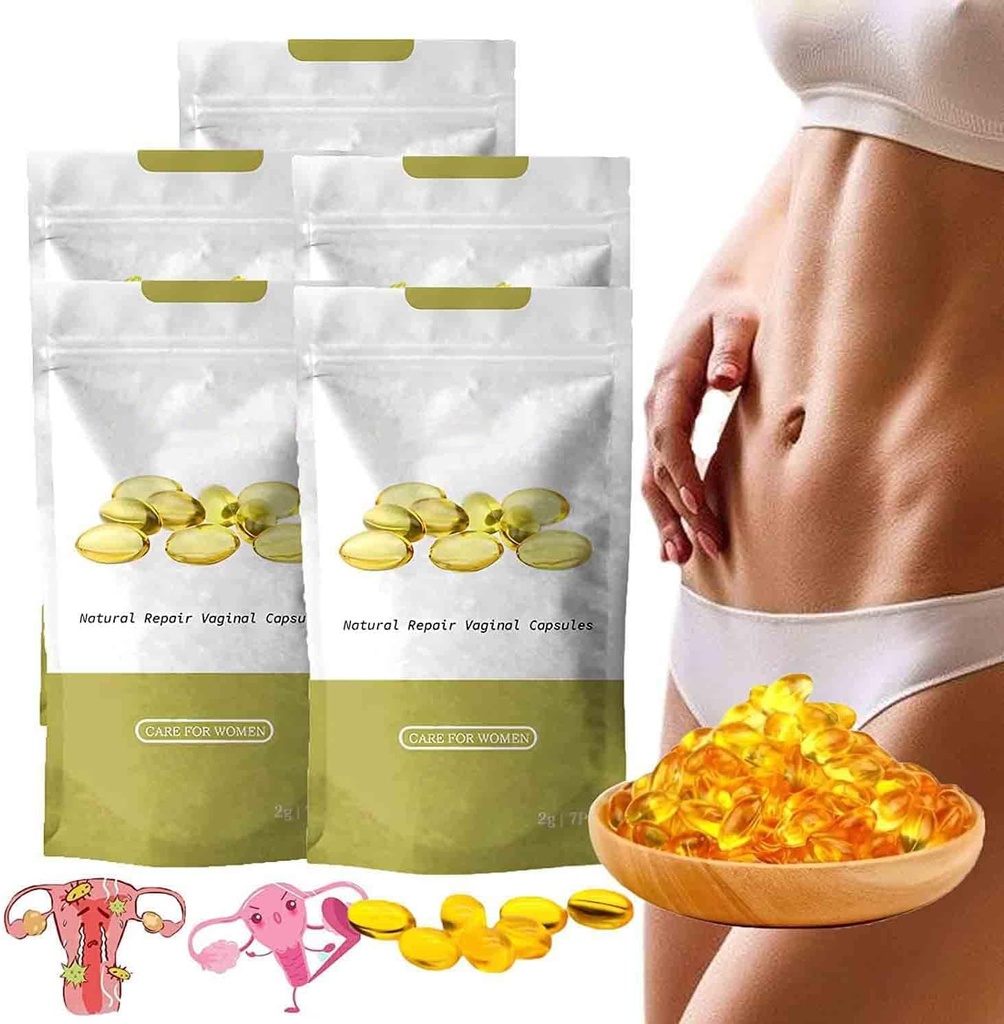 Instant Anti-Itch Detox Products, Capsulas, Firming Repair & Pink and Tender Natural Capsules, Stay Clear & Fresh, (5Bag)