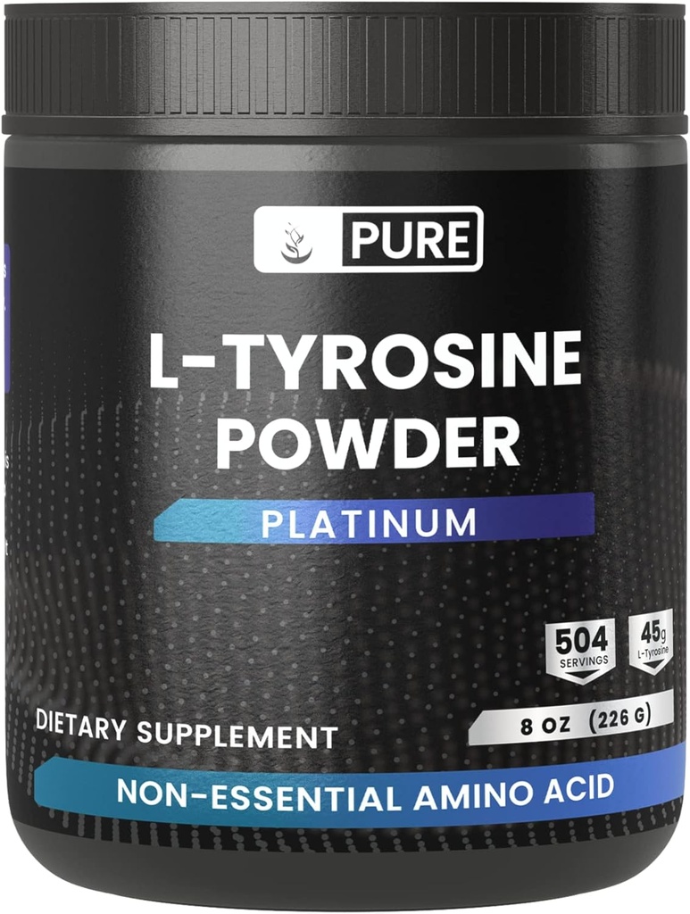 INGRÉDIENTS ORIGINAUX L-Tyrosine en poudre, 8 oz, toujours purs, sans additifs ou charges