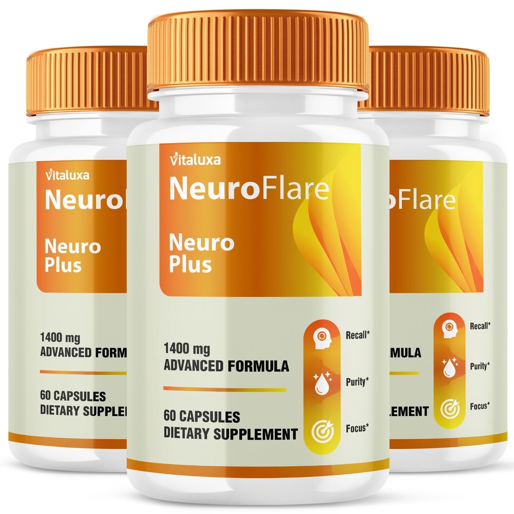 (3 Pack) Neuro Plus Brain Formula Capsules, Neuro Flare NeuroPlus Supplement Better Focus, Memory Health, Stress, Calm, Relax, Sleep, Advanced Extra Strength Nootropic Cognitive Performance (180 ct)