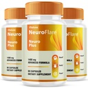 (3 Pack) Neuro Plus Brain Formula Capsules, Neuro Flare NeuroPlus Supplement Better Focus, Memory Health, Stress, Calm, Relax, Sleep, Advanced Extra Strength Nootropic Cognitive Performance (180 ct)
