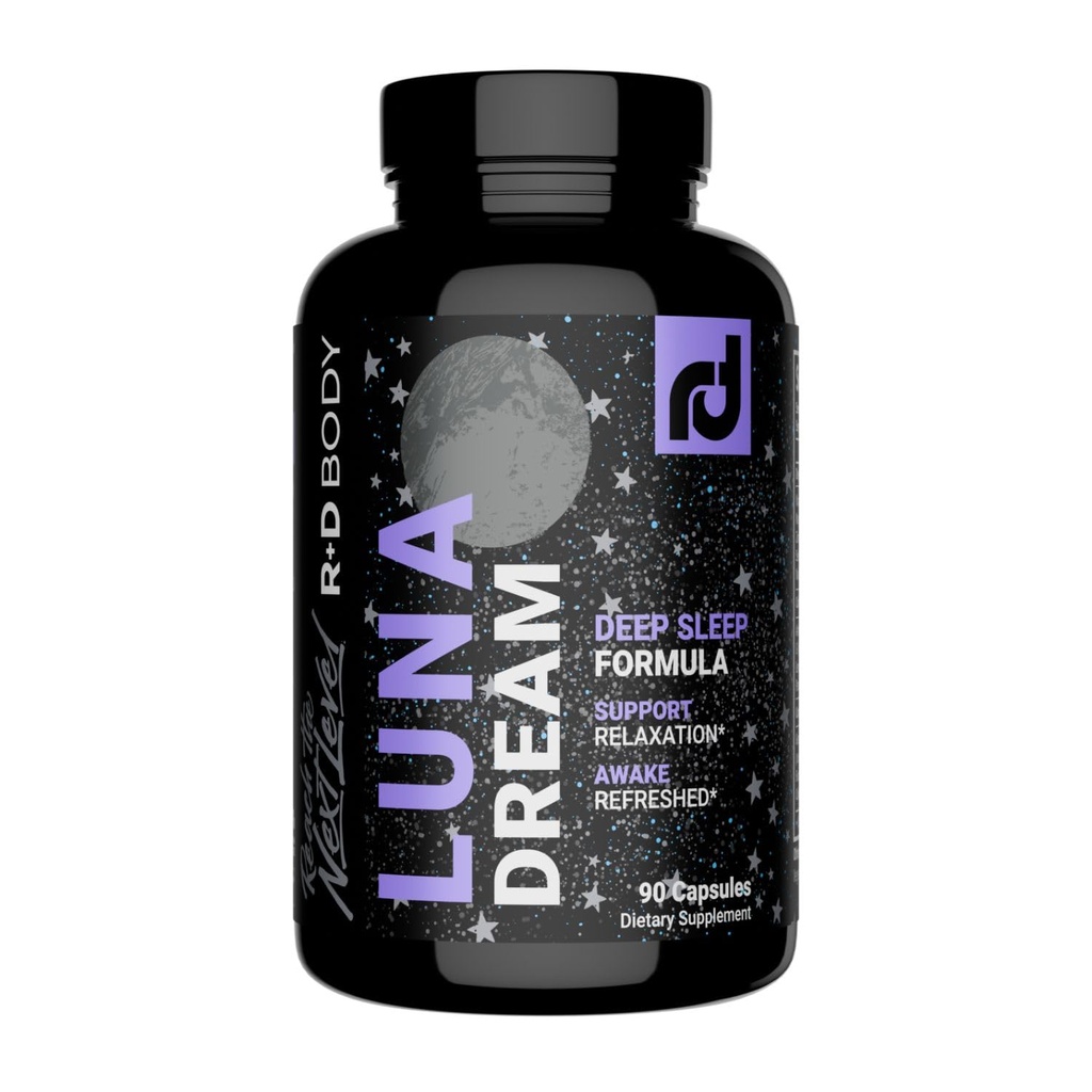 Luna Dream Natural Sleep Supplement for Relaxation & Restful Sleep (90 Capsules) - Natural Sleep Aid with Valerian Root, Ashwagandha, Magnesium, L-Tryptophan, Lemon Balm, & More - Melatonin Free