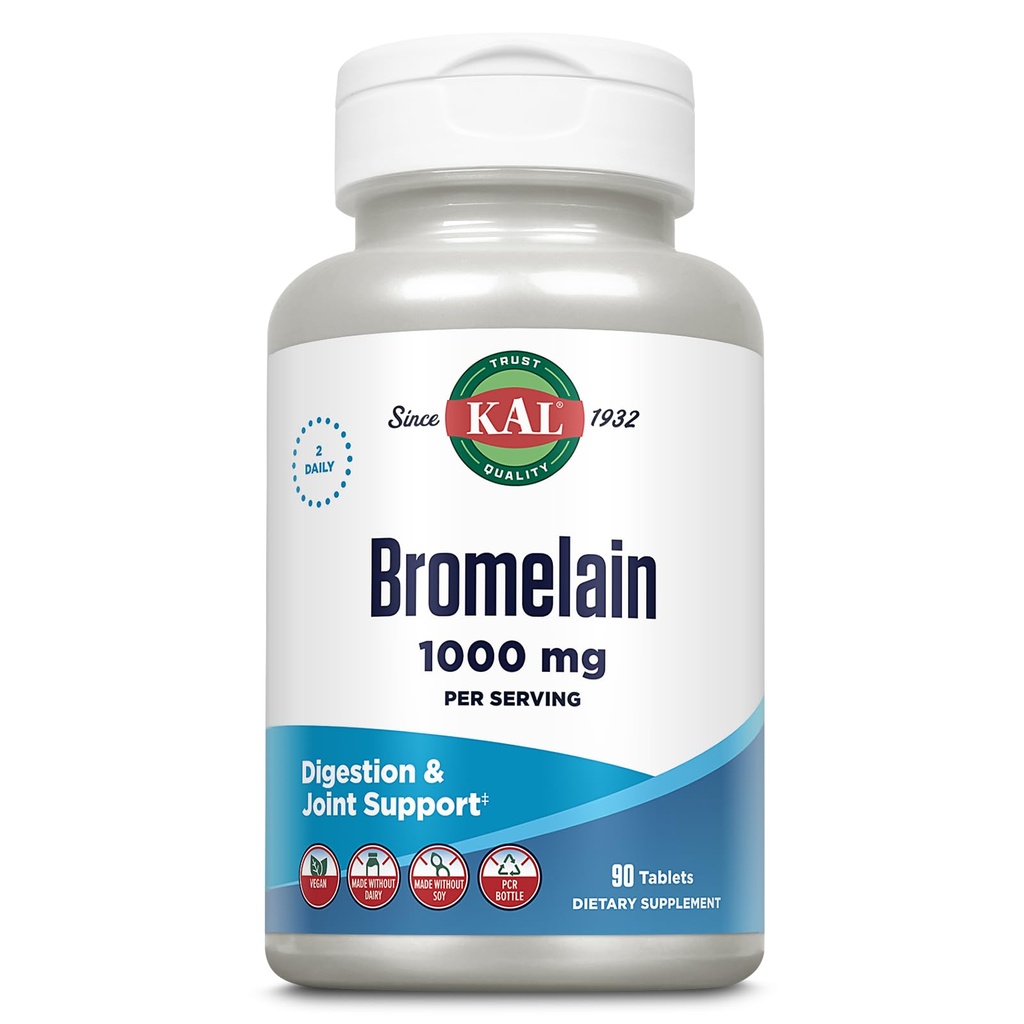 KAL Comprimés bromélains, 1000 mg, 90 Nombre