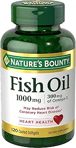 Huile de poisson de la nature 1000 mg, sans odeur, 120 softgels enrobés (paquet de 3)
