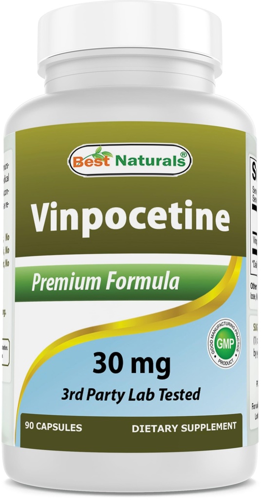 Best Naturals Vinpocetine 30 mg, 90 Capsules, Cognitive Health - Non-GMO, Gluten Free