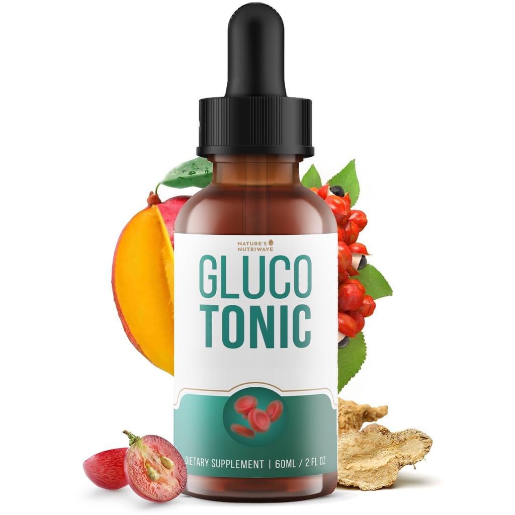 GlucoTonic – Liquid Formula with Chromium & Herbal Extracts – Natural Flavor – Non-GMO – 60ml, 2FL OZ, 60 Servings, 1 Month Supply
