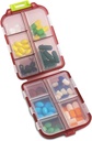 10 Compartment Pill Organizer Case, Travel Daily Medicine Pill Box Reminder, Small Size Weekly Viatamin Dispenser Container for Medication, Supplement, Cod Liver Oil, Capsules, Calcium Tablet
