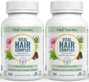 Vital Hair Complex - Vitamines de croissance hair pour les femmes et les hommes - Biotine et vitamine B - Supplément de croissance hair pour la peau et les ongles des cheveux sains - Hormone et sans gluten - Vitamines hair pour les femmes