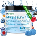 120 Glycinate de magnésium de compte 700mg, Gummées de magnésium à croquer pour adultes et enfants, absorption élevée, sommeil, relaxation et soutien focal, non-OGM, sans gluten, saveur de baie mixte, 60 jours d'approvisionnement
