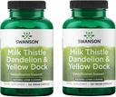 Swanson Thistle de lait, dandelion et quai jaune - Supplément de soutien du foie à base de plantes - Supplément naturel aidant à maintenir la santé et le bien-être - (120 capsules) (2 paquets)