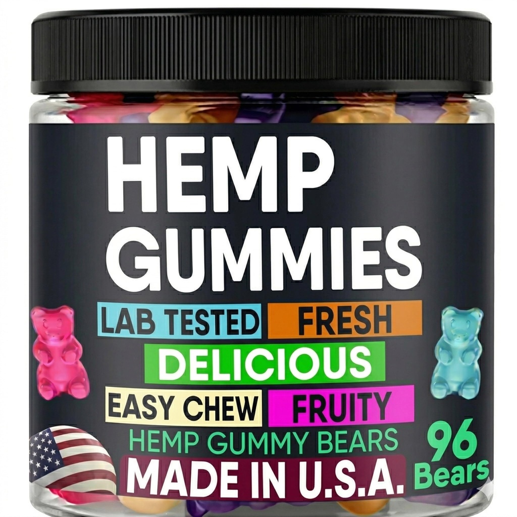 Hemp Gummies for Sleep, Calm Relaxing Night Support, Hempseed Oil Gummy Bear Candy Edibles-Peace and Relaxation-Made in USA-96 Bears