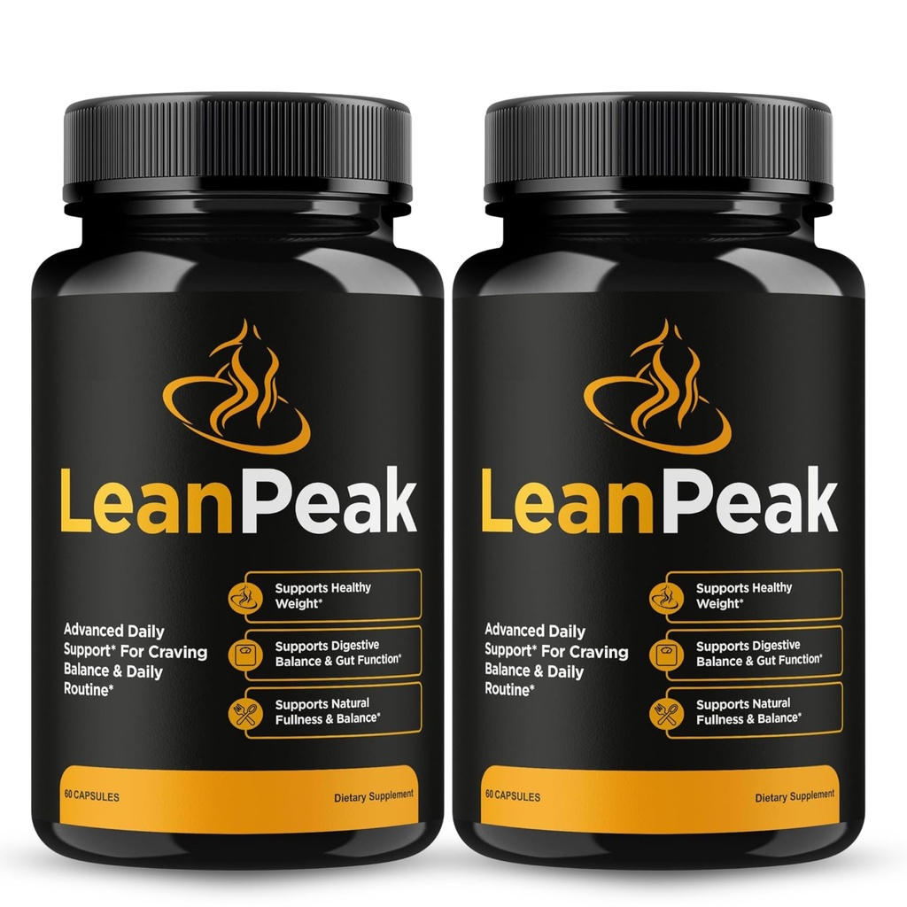 Original Lean Peak Advanced Pills Capsule, Advance Premium Official Leanpeak Formula, Natural Ingredients for Overall Health & Balanced Healthy Lifestyle | 60 Capsules Each Bottle (Pack of 2)