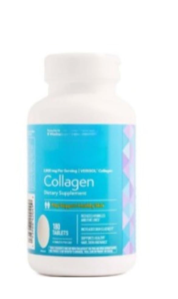 VERISOL Collagen Tablets, Healthy Skin, Nails and Hair Supplement 2500mg, 180 Count