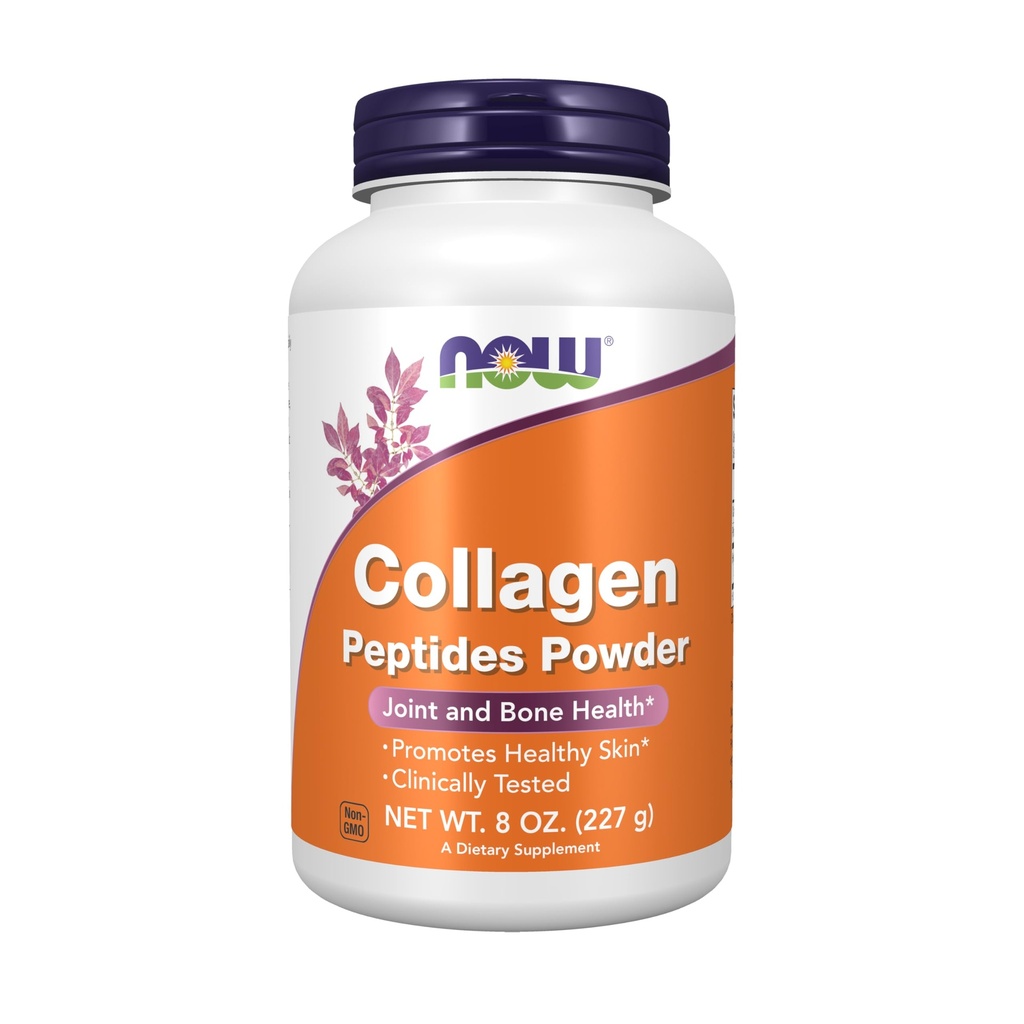 MAINTENANT Aliments suppléments, poudre de peptides de collagène, testés cliniquement, santé des articulations et des os*, 8-Ounce