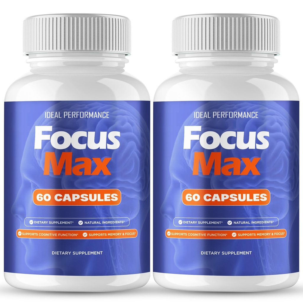 Focus Max Supplement Pills, Focus Max Capsules for Brain Health & Memory Support - Maximum Strength, Advanced Formula Nootropic Pills, All Natural Ingredients FocusMax Support Reviews (2 Pack)