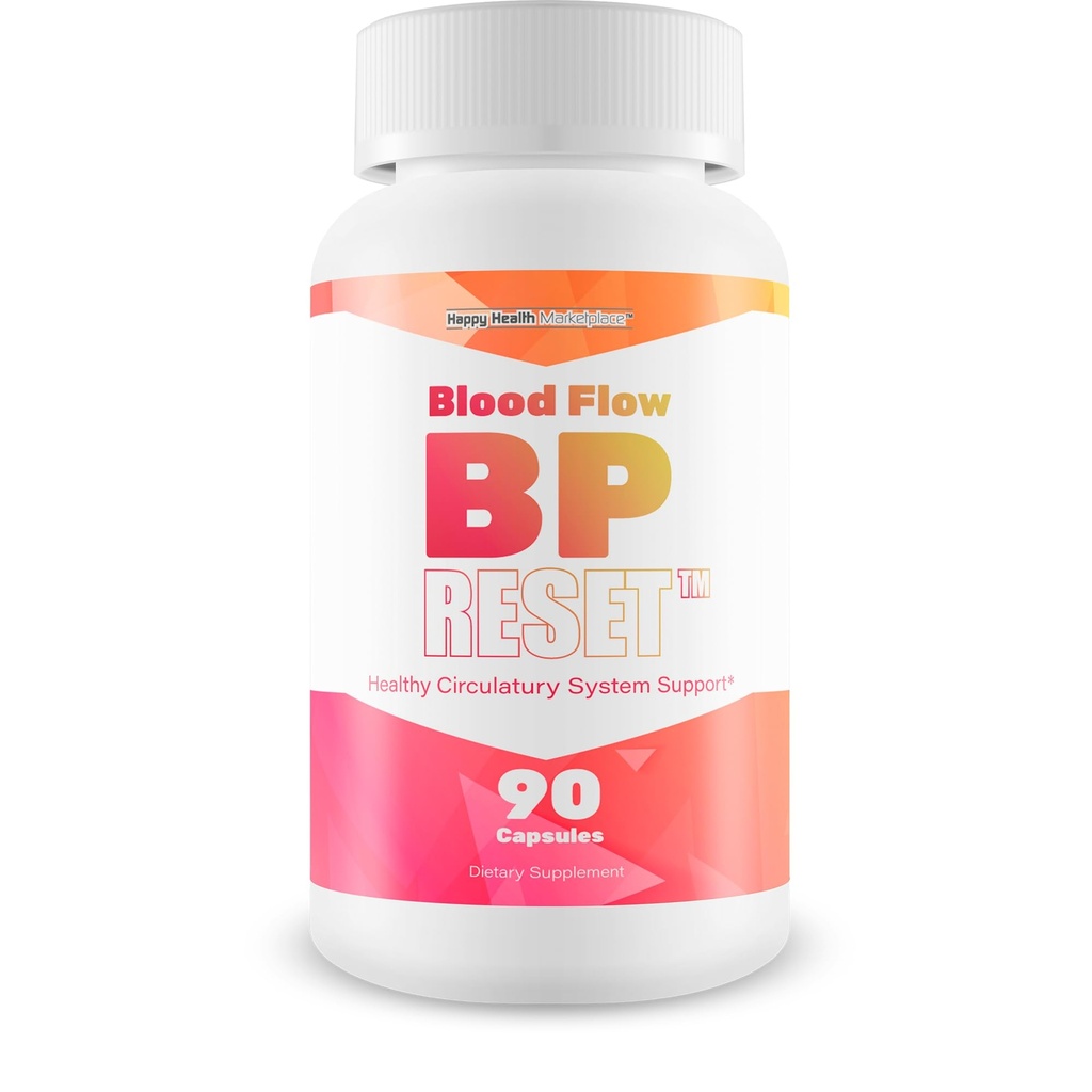 BP Reset - Our Best Circulation Support Pressure Supplement - Extra Strength Blood Flow Supplement - Nitric Oxide Capsules - High Pressure Pills - Blood Flow Vasodilator Vital BP Support Supplements