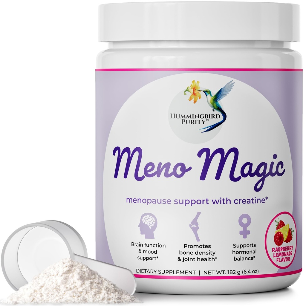 Meno Magic Menopause Support Drink Mix | 8-in-1 Hormone Balance for Hot Flashes, Night Sweats, Mood | Creatine + Herbal & Vitamin Blend | Energy, Metabolism, Muscle Support | 30 Servings