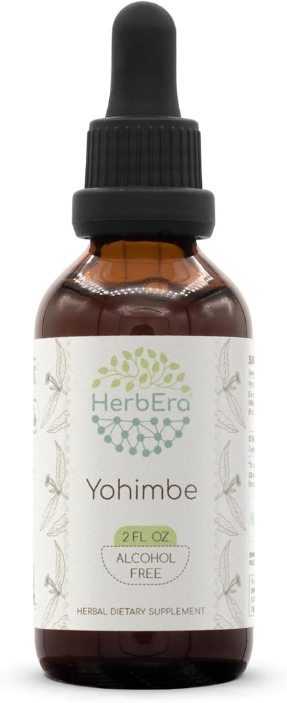HerbEra Yohimbe B60 Teinture sans alcool d'extrait d'herbes, fabriqué à l'état sauvage Yohimbe (Pausinystalia yohimbe) Bar sec (2 fl oz)