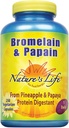 La vie de la nature Bromelain & Papain.Enzymes protéolytiques pour le soutien digestif et le confort.