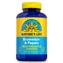 La vie de la nature Bromelain & Papain.Enzymes protéolytiques pour le soutien digestif et le confort.