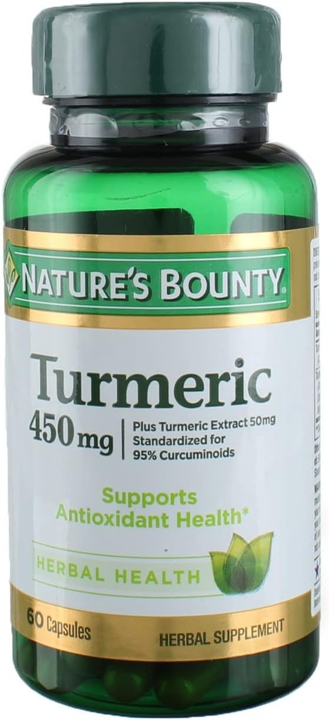 Nature's Bounty Turmeric 450 mg Capsules - 60 ct, boîte de 3