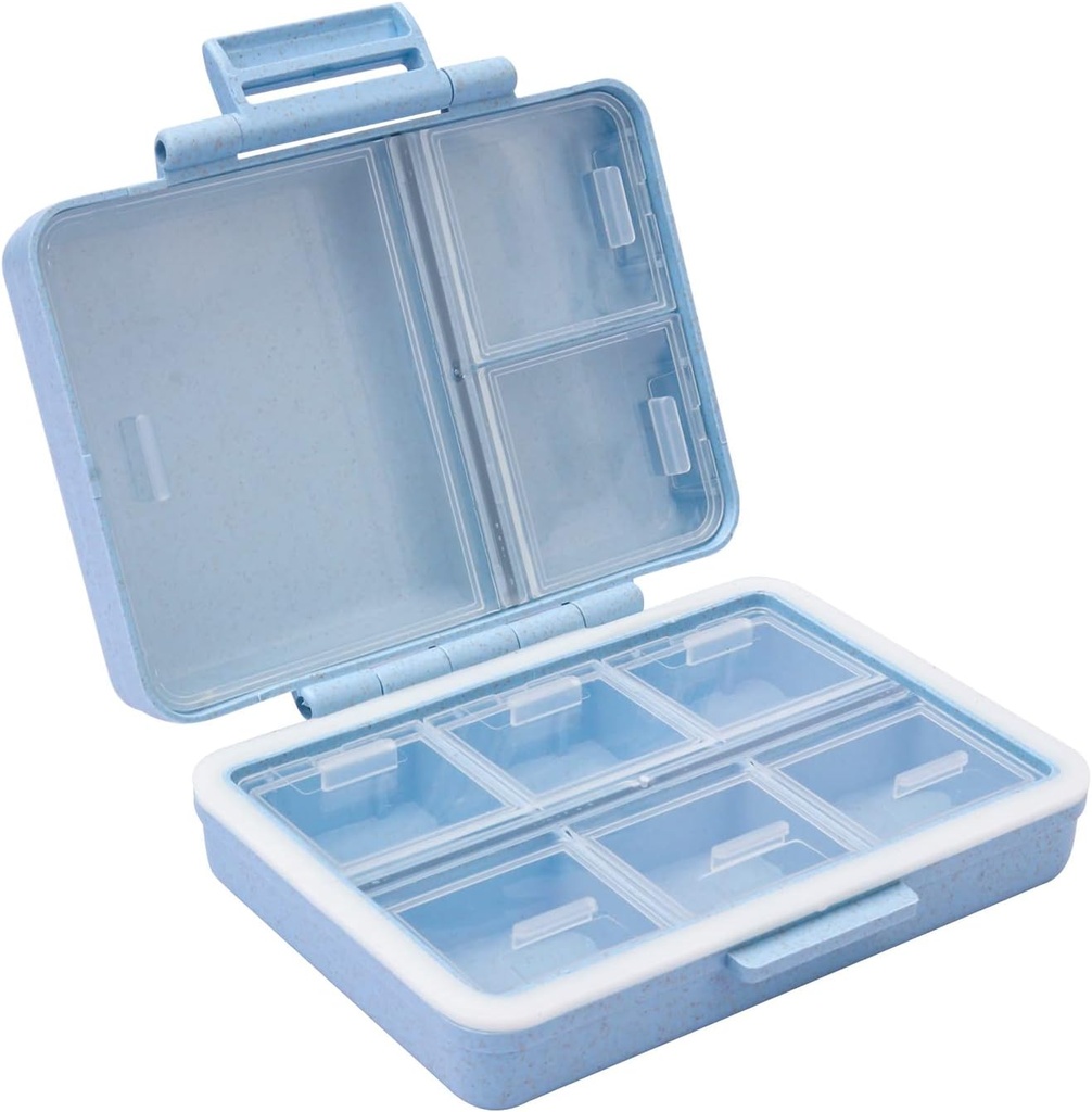 Boitier de poche pour organisateur de pilules de voyage, 9 compartiments Boitier quotidien de pilules pour l'huile de vitamine, de poisson et de suppléments