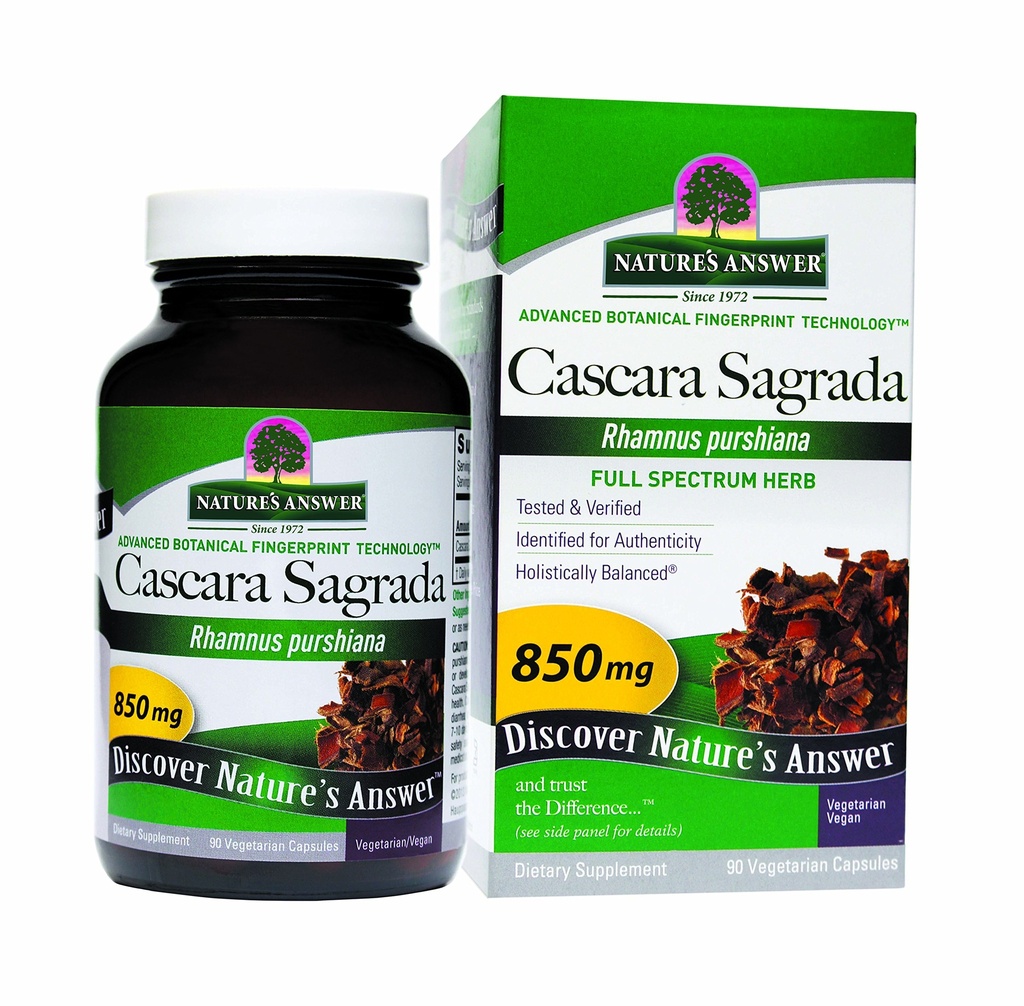 Nature's Answer Cascara Sagrada Bark Vegetarian Capsules, 90-Count