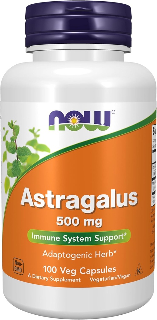 MAINTENANT compléments alimentaires, Astragalus (Astragalus membranaceus) 500 mg, soutien du système immunitaire*, 100 capsules