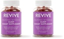 REVIVEEO Melatonin & Botanicals Sleep Gummy Supplement by Revive Essential Oils with Chamomile, Lemon Balm & Passionflower - 5 mg Melatonin - Blueberry Flavored (Pack of 2)