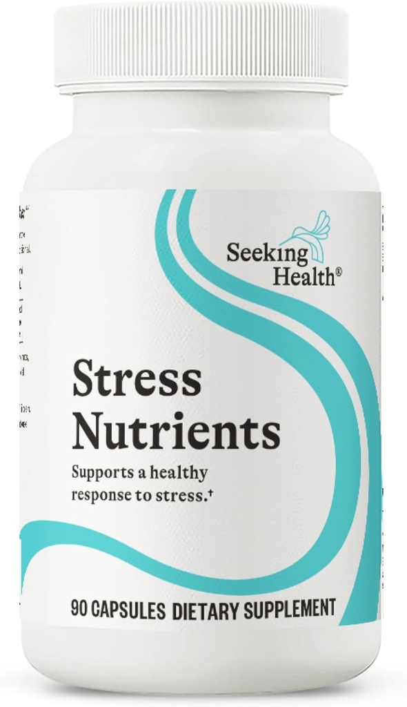 Recherche santé Stress Nutrients, anciennement Adrénal Nutrients, Adrénal Support Complement, Healthy Cortisol Regulation et Normal Stress Response Support (90 capsules)*