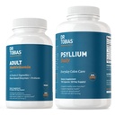 Le Dr Tobias adulte multivitamine et psyllium soutient quotidiennement l'énergie, l'immunité et la santé des mouvements de Bowel avec 42 fruits et légumes, musc de pslium, argile de bentonite, lin et ingrédients naturels