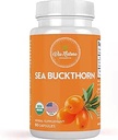 Sea Buckthorn Capsules 1000mg de supplément à base de plantes biologiques Source naturelle de Omega 3, Omega 6, Omega 7 et Omega 9