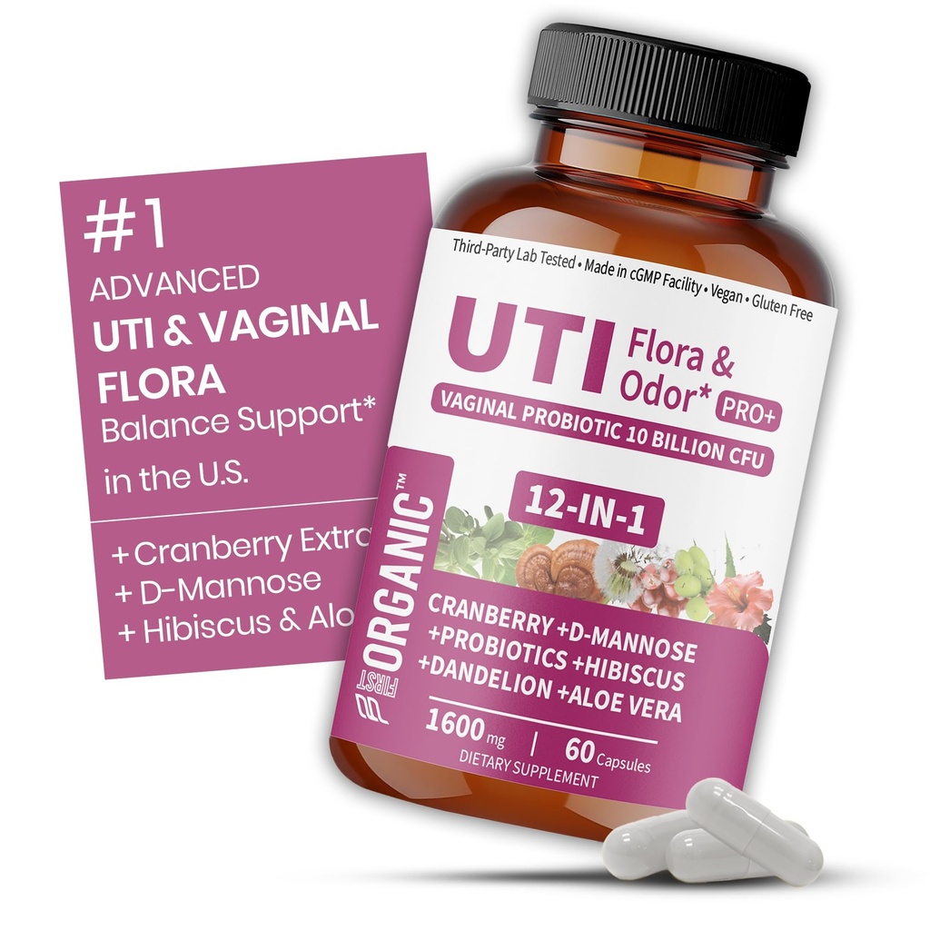 Women’s Advanced Intimate Care Probiotic | Vaginal Microflora & Daily Support for Urinary Tract, Yeast, Odor & pH Balance | Cranberry, D-Mannose & Hibiscus | Vegan, Non-GMO, 3rd-Party Tested, 60Caps