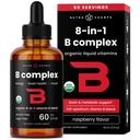 USDA Biologique Vitamine B Complexe Liquid Drops Sublingual B12 Méthycobalamine B1, B2, B3, B5, B6, B7, B9.