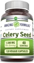 Formules étonnantes Supplément d'extrait de graines de céleri : 1500 Mg par portion 120 Capsules de légumes : non-OGM