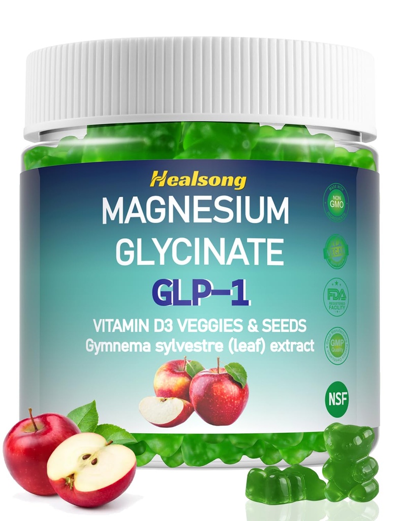 Magnésium Glycinate Gommies 400mg Suppléments avec Magnésium Malate & Taurate