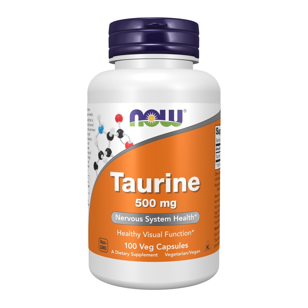 NOW Foods Taurine 500mg, 100 Capsules