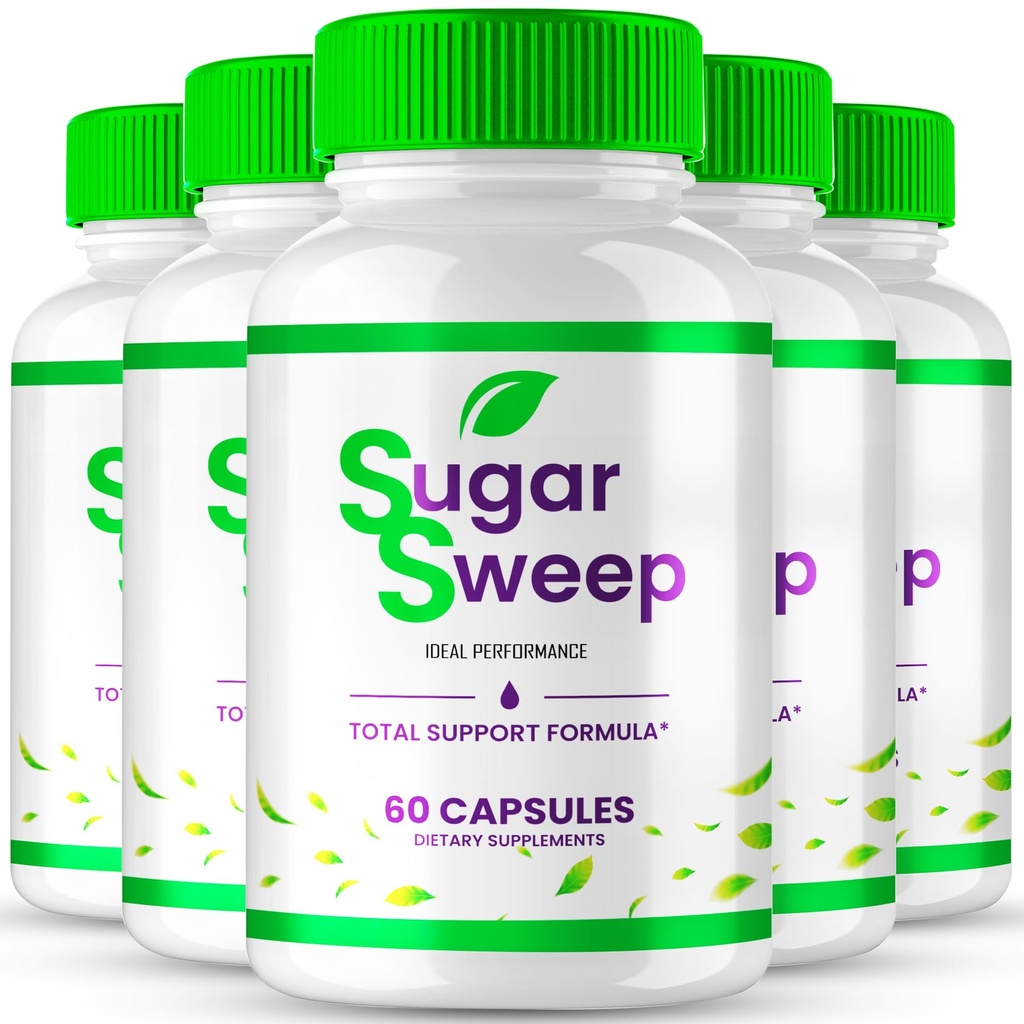 Sugar Sweep Advanced Blood Formula Capsules, Official Sugar Sweep Supplement Pills - Maximum Strength, All Natural Healthy Circulation & Stable Levels, Premium SugarSweep Reviews (5 Pack)