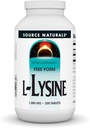 Source Naturals L-Lysine sans forme, 1000 mg - Supplément Acid Amino supporte la formation d'énergie et le collagène - 200 comprimés