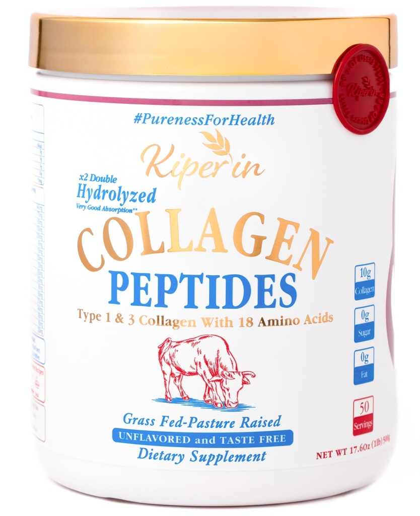 100% Pure & Natural Collagen Peptides | x2 Hydrolyzed Collagen for Women | Clinically Proven | Boost Skin, Hair, Nail, Joint.. & Diet | Pureness for Health Principle | Unflavored (Standard)