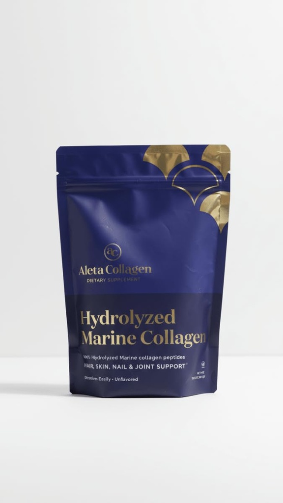 Kosher Marine Collagen OU Pareve. 100% Hydrolyzed Marine Collagen Peptides. (1 Bag)