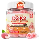 Vitamine D3 K2 Gommies remplies 5000UI / 10 000 UI avec 500mg Calcium + K2(MK-7) 200mcg, Magnésium, Vitamine C & Zinc, Extra Strength - Absorbance Ultime pour les muscles des os Dents, Vegan -- Pack de 2
