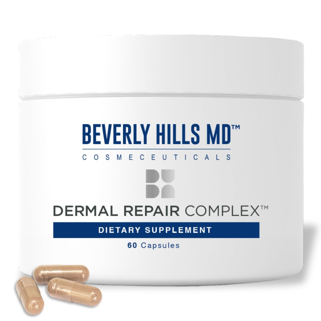 Beverly Hills MD Dermal Repair Anti-Aging Supplement - Hyaluronic Acid, Collagen, Vitamins for Smooth, Plump Skin