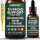 Thyroid Support Drops, Thyroid Support for Women & Men | Selenium Zinc Iodine L-Tyrosine Ashwagandha Liquid Drops, Thyroid Bloom Liquid | Body Balance & Support - 4 FL.OZ (1PCS)