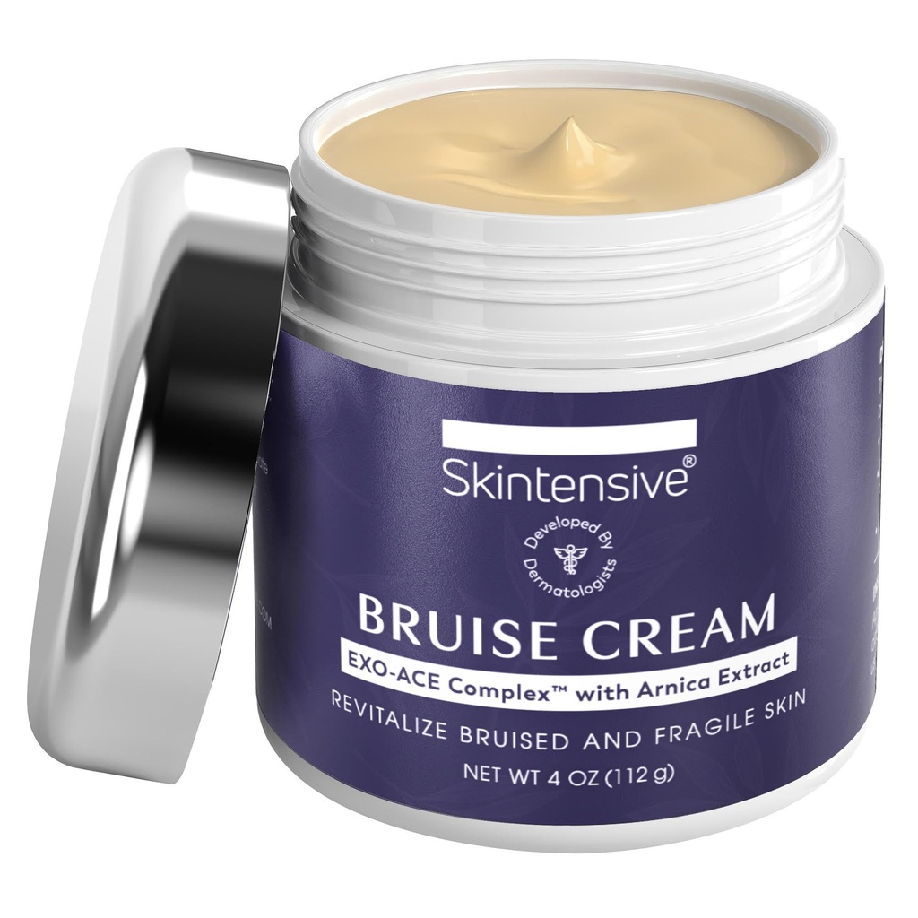 SKINTENSIVE Arnica Bruise Cream for Thin Skin – Vitamin K Cream for Bruises & Skin Discoloration, Moisturizing Arnica Cream for Seniors, Non-Greasy Formula, 4 Oz