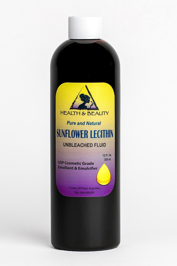 Lécithine Tournesol Emulsifiant liquide liquide non blanchi Stabilisant émollient Pure 12 oz