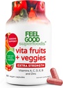 FeelGood Superfoods 1000mg Capsules de soutien immunitaire fabriquées avec 25 fruits et légumes biologiques, des stimulants d'immunité forts avec des vitamines A, C, D3 et Zinc, 60 Compte