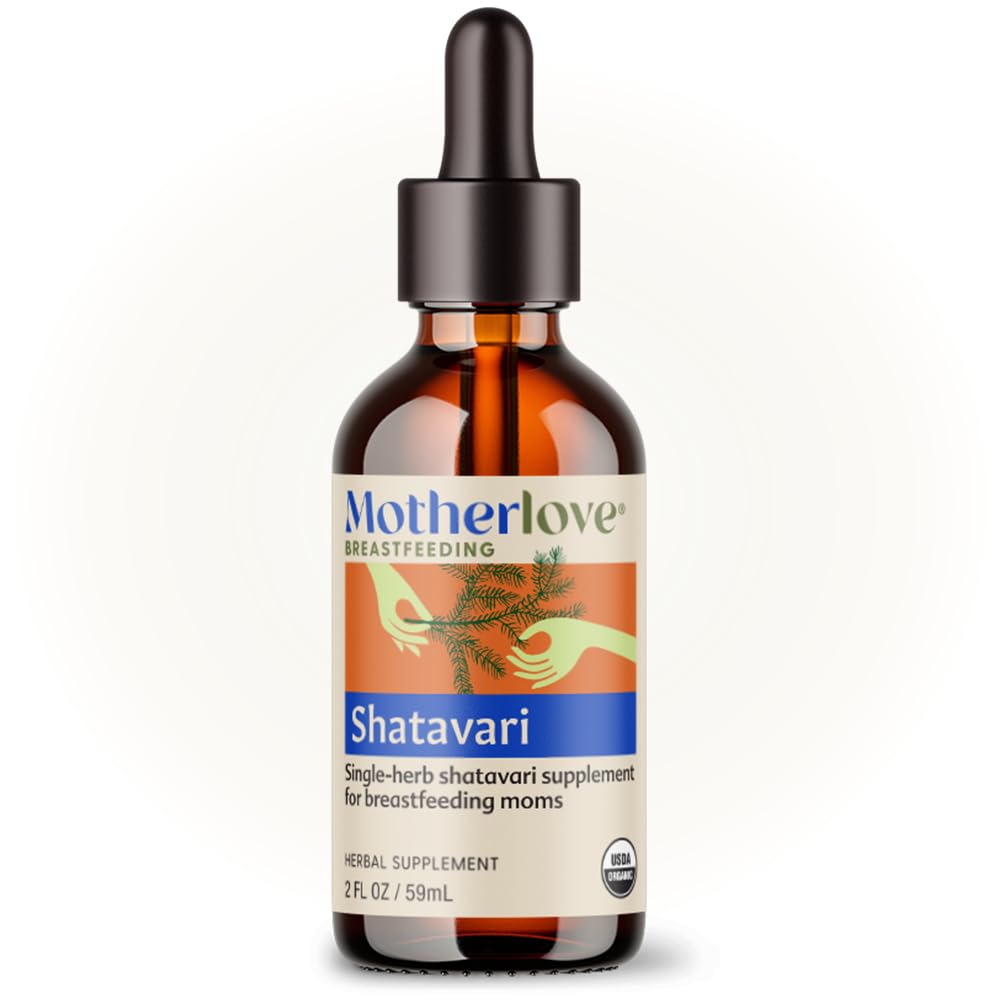 Motherlove Shatavari (2 oz Tincture) Lactation Supplement to Support Breast Milk Supply During Menstruation and to Seek Balance During Hormonal Shifts—Non-GMO, Organic Herbs, Vegan, Kosher