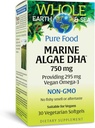 Facteurs naturels Terre et mer entières, Marine DHA Oméga-3, 30 softgels végétariens