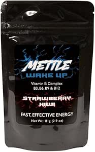 Energy Drink Powder - 50 Servings | Sugar Free | 200mg Caffeine - Mettle Energy Drink Mix (Strawberry Kiwi)